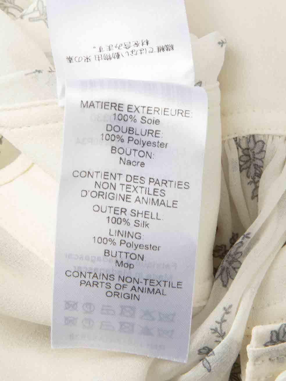 Chloé Weißes Seidenkleid mit Blumendruck Größe XS im Angebot 1