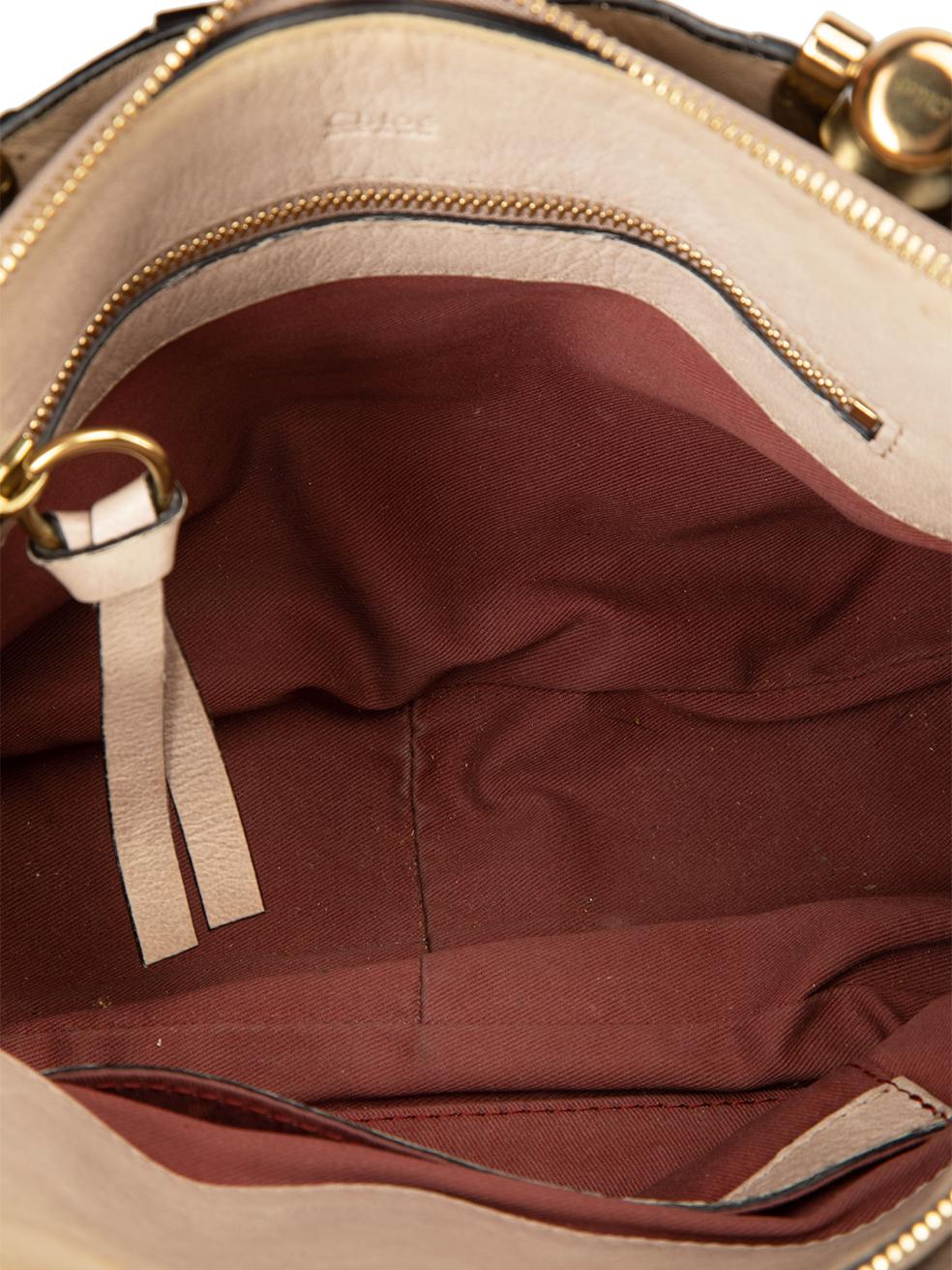 Chloé Women's Beige Leather Heloise Textured Top Handle Bag 2