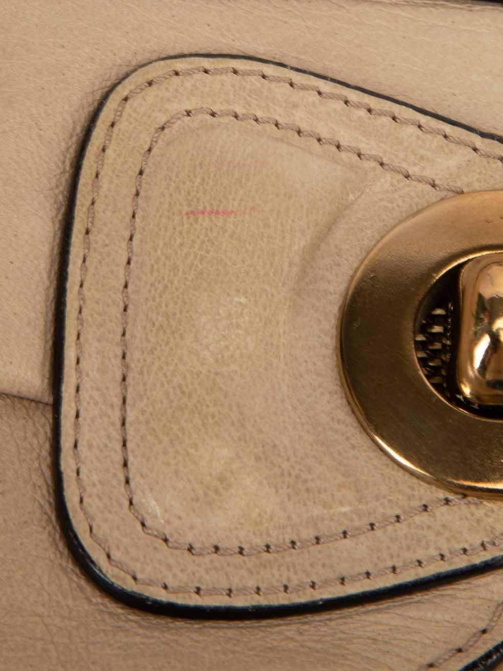 Chloé Women's Beige Leather Heloise Textured Top Handle Bag 4
