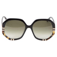 Chloé Women's Black & Tortoiseshell Contrast Oversized Sunglasses