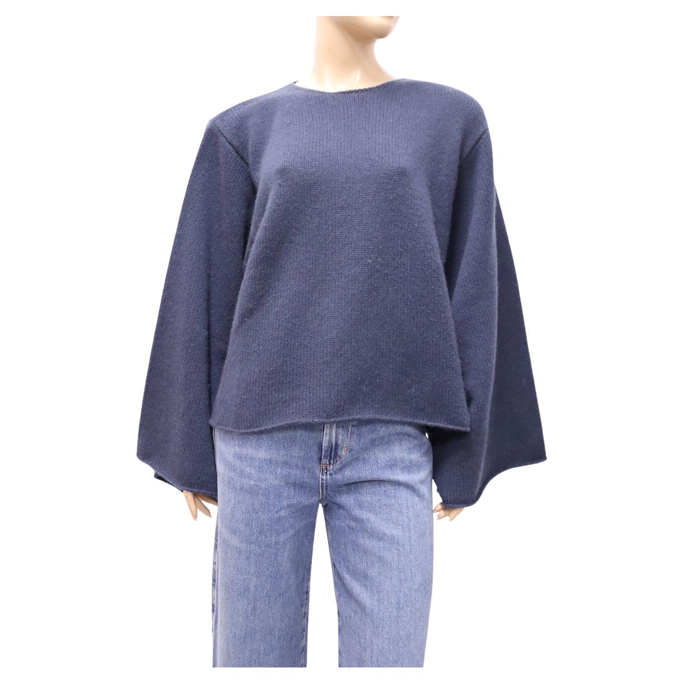Chloé Women's Blue Wide-sleeve Wool Sweater Size M For Sale