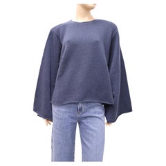Chloé Damen Pullover mit weiten Ärmeln aus Wolle, blau, Größe M