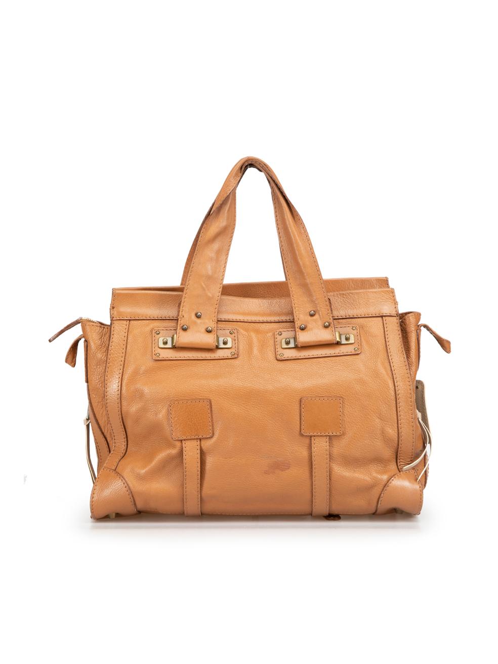 Chloé Women's Brown Calfskin Leather Tracy Tote Bag In Good Condition In London, GB