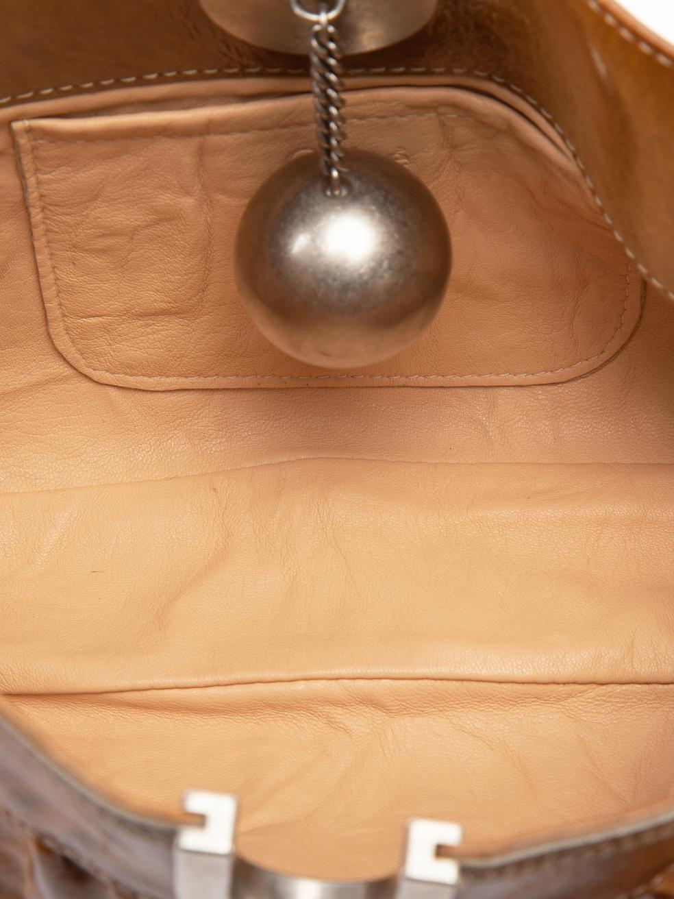Chloé Women's Brown Patent Leather Ball Accent Clutch Bag 2