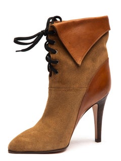Chloé Women's Brown Suede Laces Up Ankle Boots