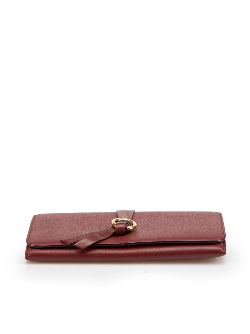 Chloé Women's Burgundy Leather Alphabet Long Wallet In Good Condition In London, GB