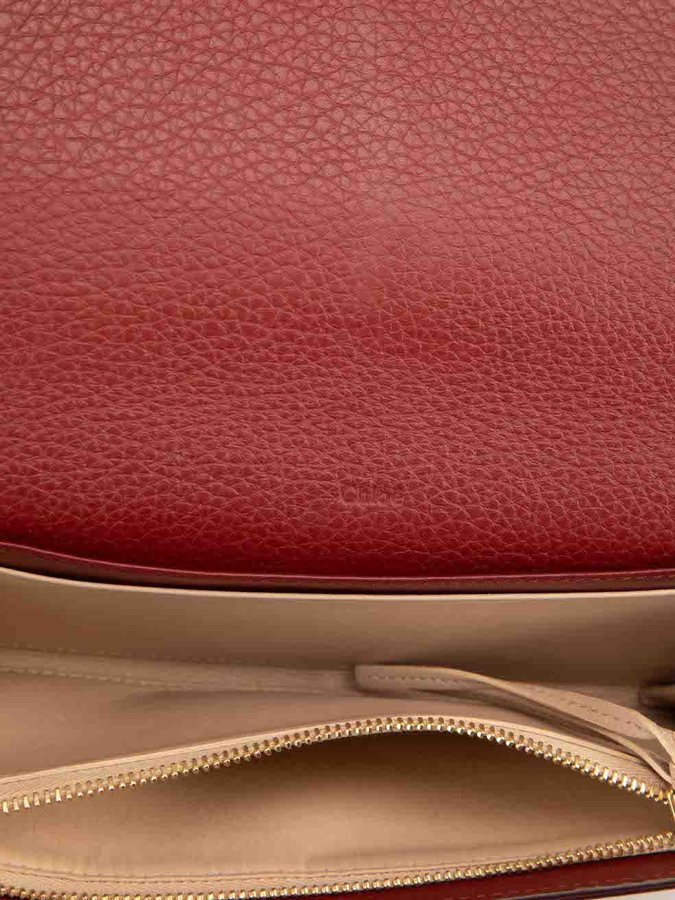 Chloé Women's Burgundy Leather Alphabet Long Wallet 1