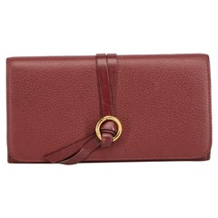 Chloé Women's Burgundy Leather Alphabet Long Wallet