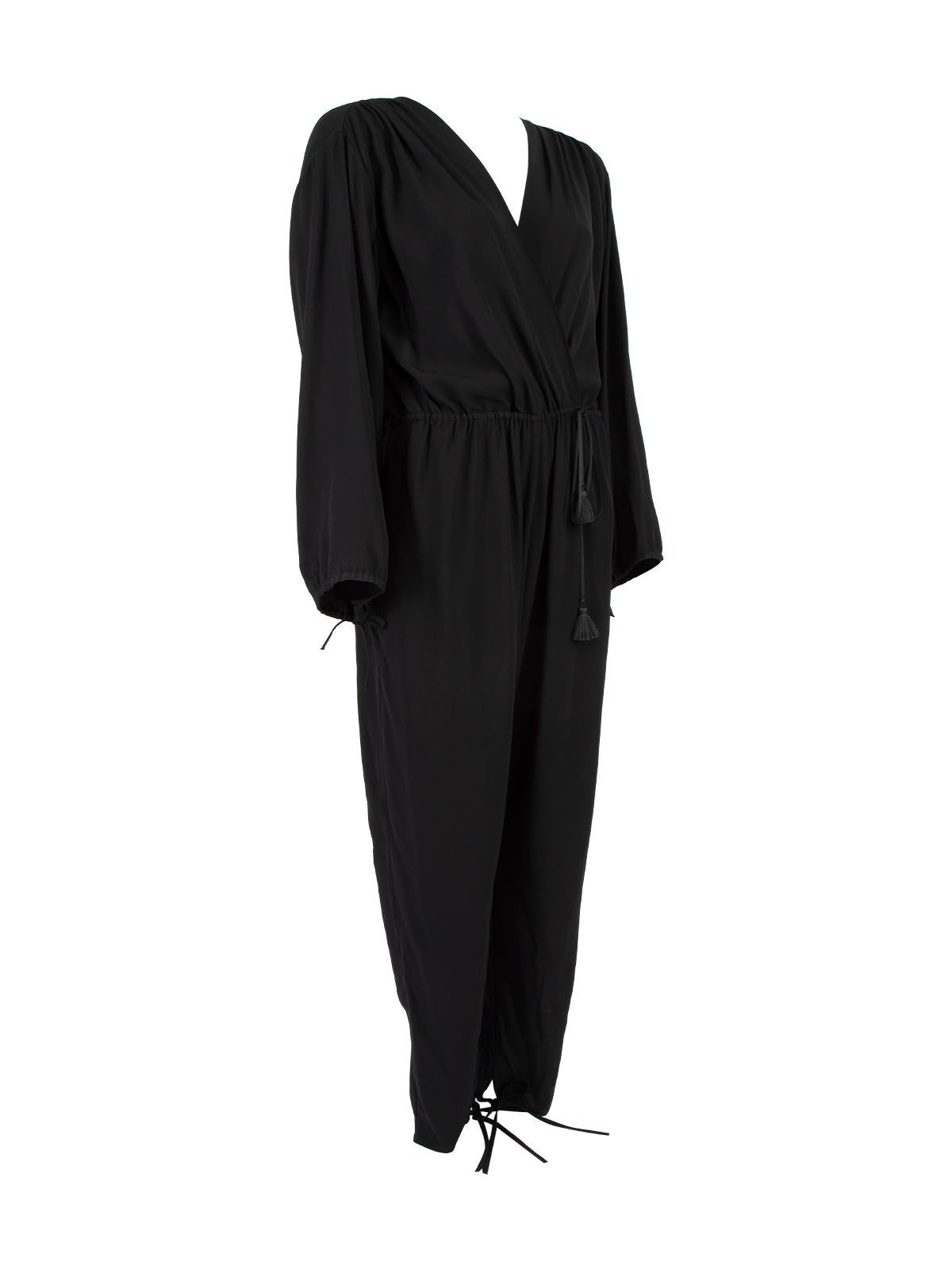 CONDITION is Never worn, with tags. No visible wear to jumpsuit is evident on this new Chloe designer resale item. Details Black Viscose Relaxed fit Long sleeves V-neckline Made in FRANCE Composition 59% VISCOSE, 41% ACETATE Care instructions: