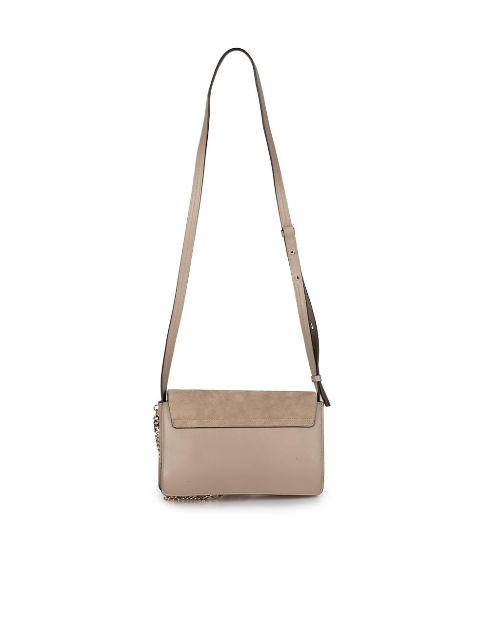 Chloé Women's Taupe Leather Calfskin Faye Small Shoulder Bag In New Condition For Sale In London, GB