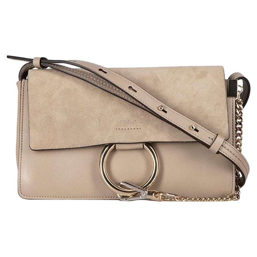 Chloé Women
s Taupe Leather Calfskin Faye Small Shoulder Bag