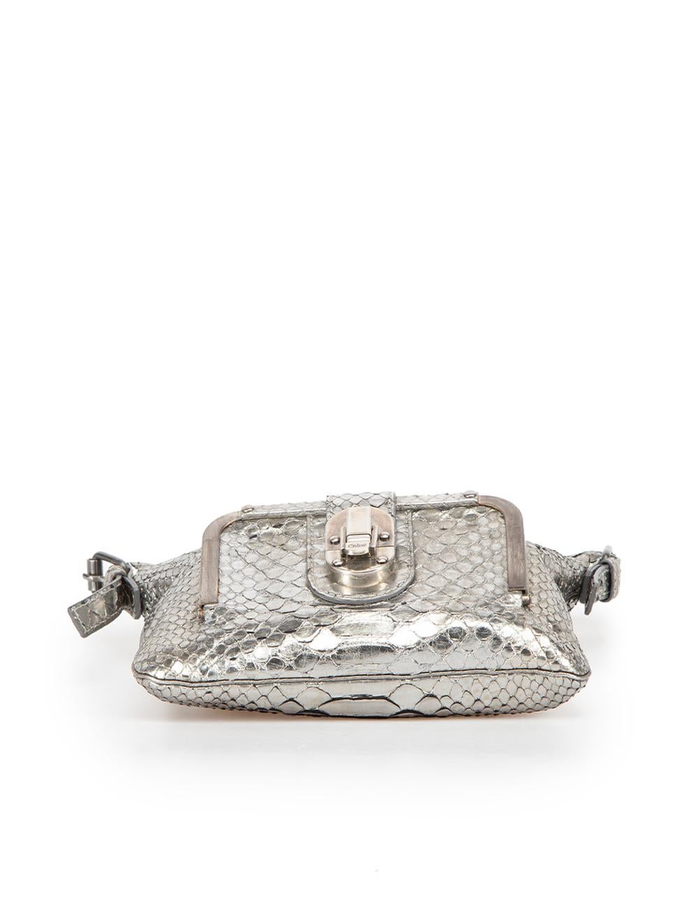 Chloé Women's Vintage Silver Python Leather Shoulder Bag 1