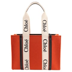 Chloe Woody Tote Recycled Felt with Leather and Canvas Medium