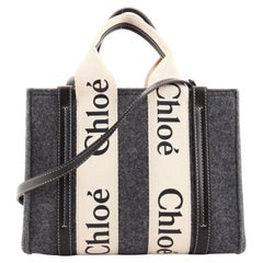 Chloe Woody Tote Recycled Felt with Leather and Canvas Small