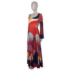 CHLOE x CAROLINE DENERVAUD multicolor silk 2023 MAXI Dress 36 XS