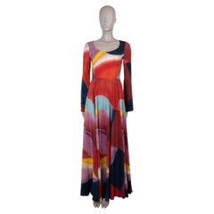 CHLOE x CAROLINE DENERVAUD multicolor silk 2023 MAXI Dress 36 XS