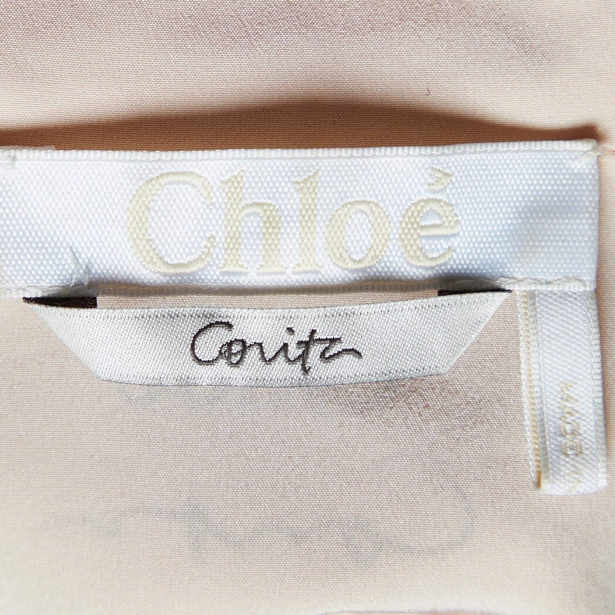 Chloe X Corita Kent Pansy Pink Slogan Print Silk Shirt M In Good Condition For Sale In Dubai, Al Qouz 2