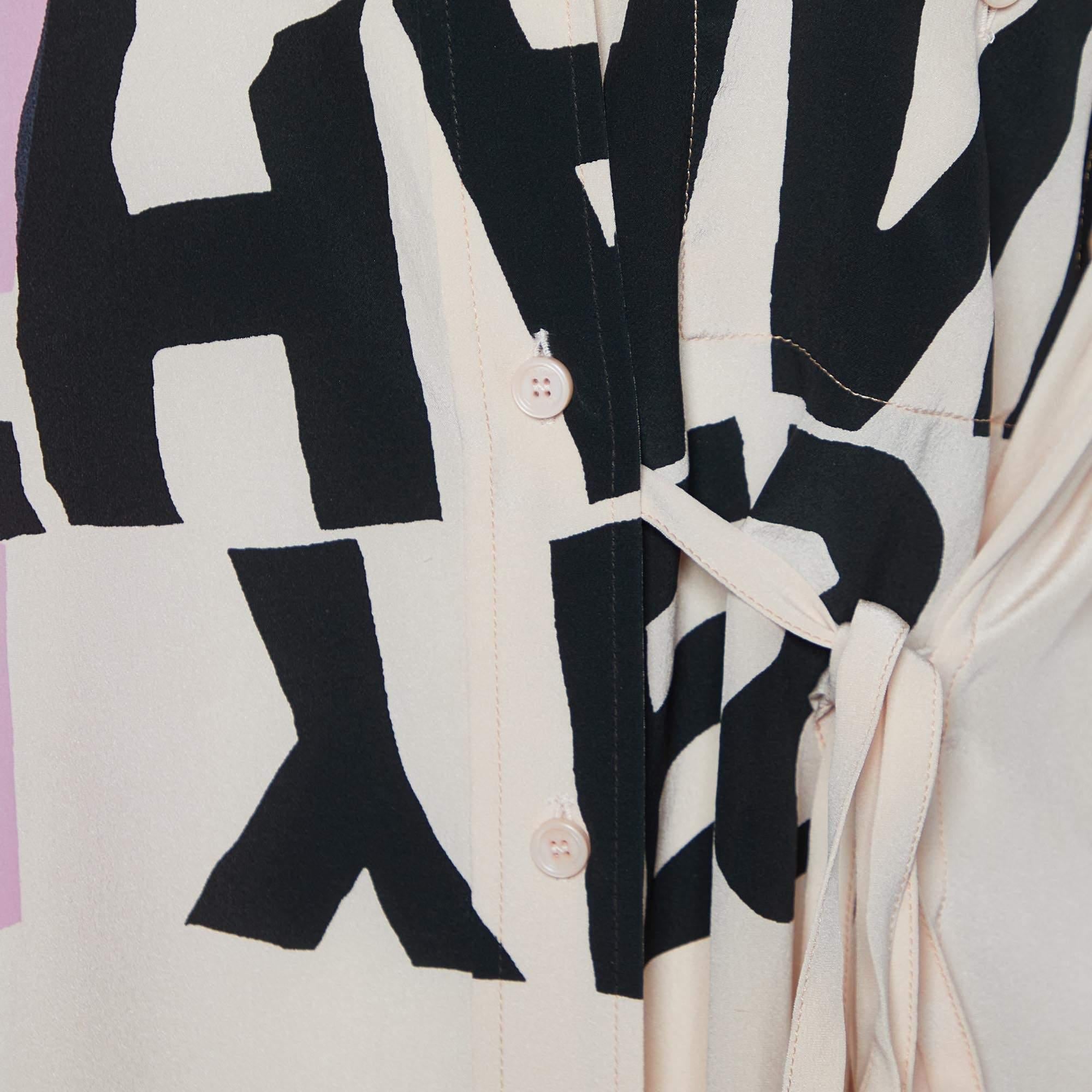  Chloe X Corita Kent Pansy Pink Slogan Print Silk Shirt M Pour femmes 