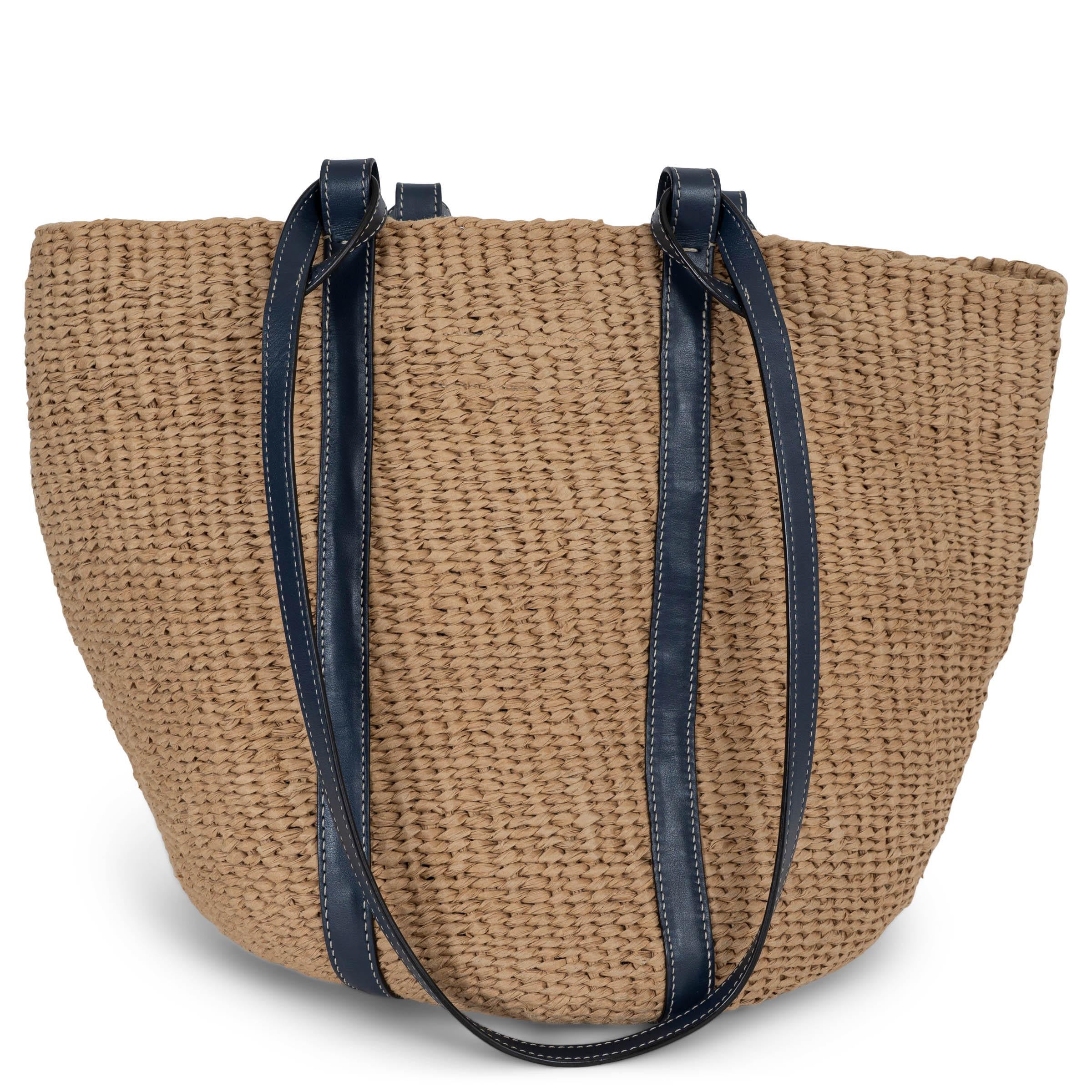 CHLOE x MIFUKO sac cabas LARGE BASKET 2022 en raphia naturel et bleu Pour femmes en vente