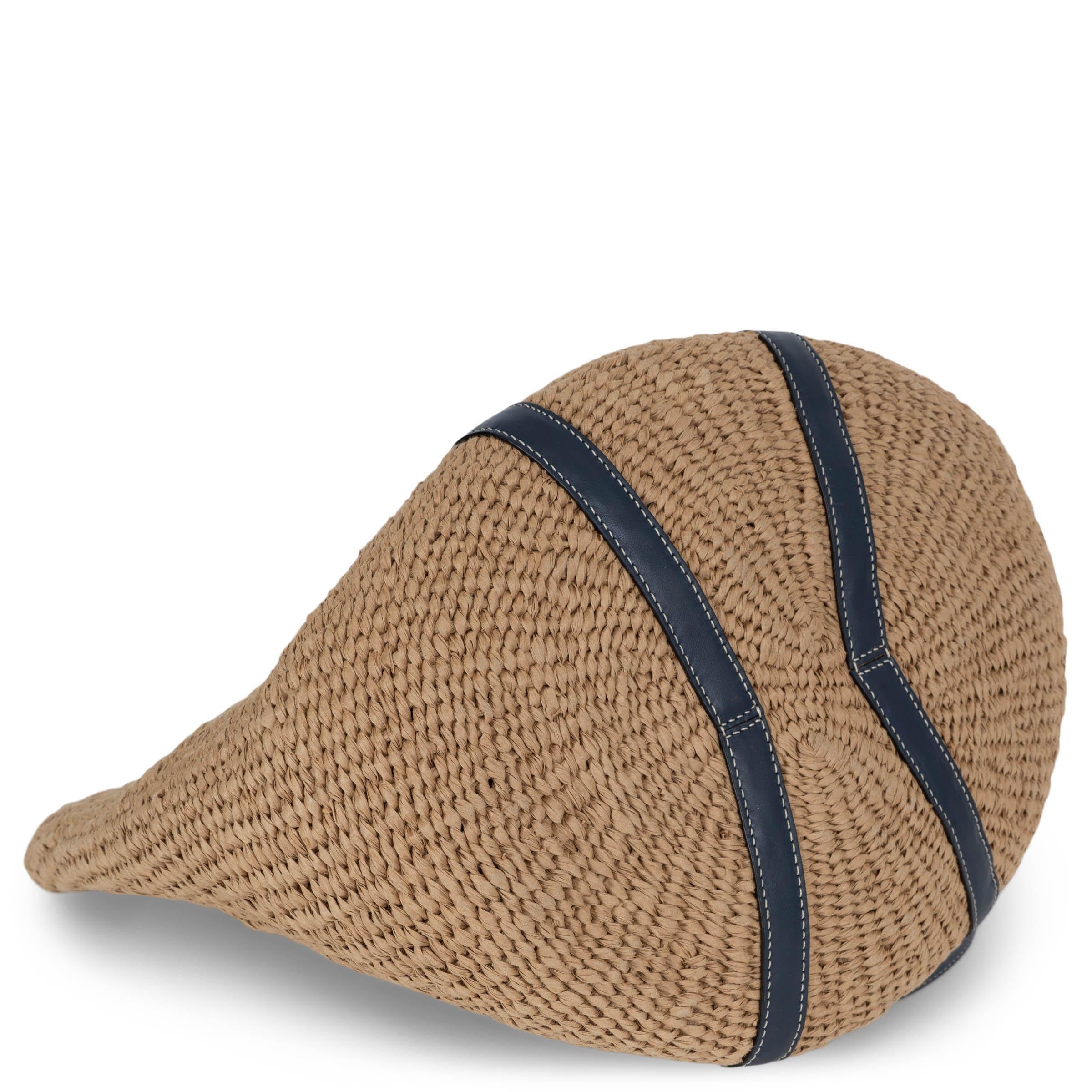 CHLOE x MIFUKO sac cabas LARGE BASKET 2022 en raphia naturel et bleu en vente 1