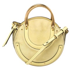 Chloe Yellow Leather and Suede Small Pixie Shoulder Bag