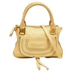 Chloe Yellow Leather Medium Marcie Shoulder Bag