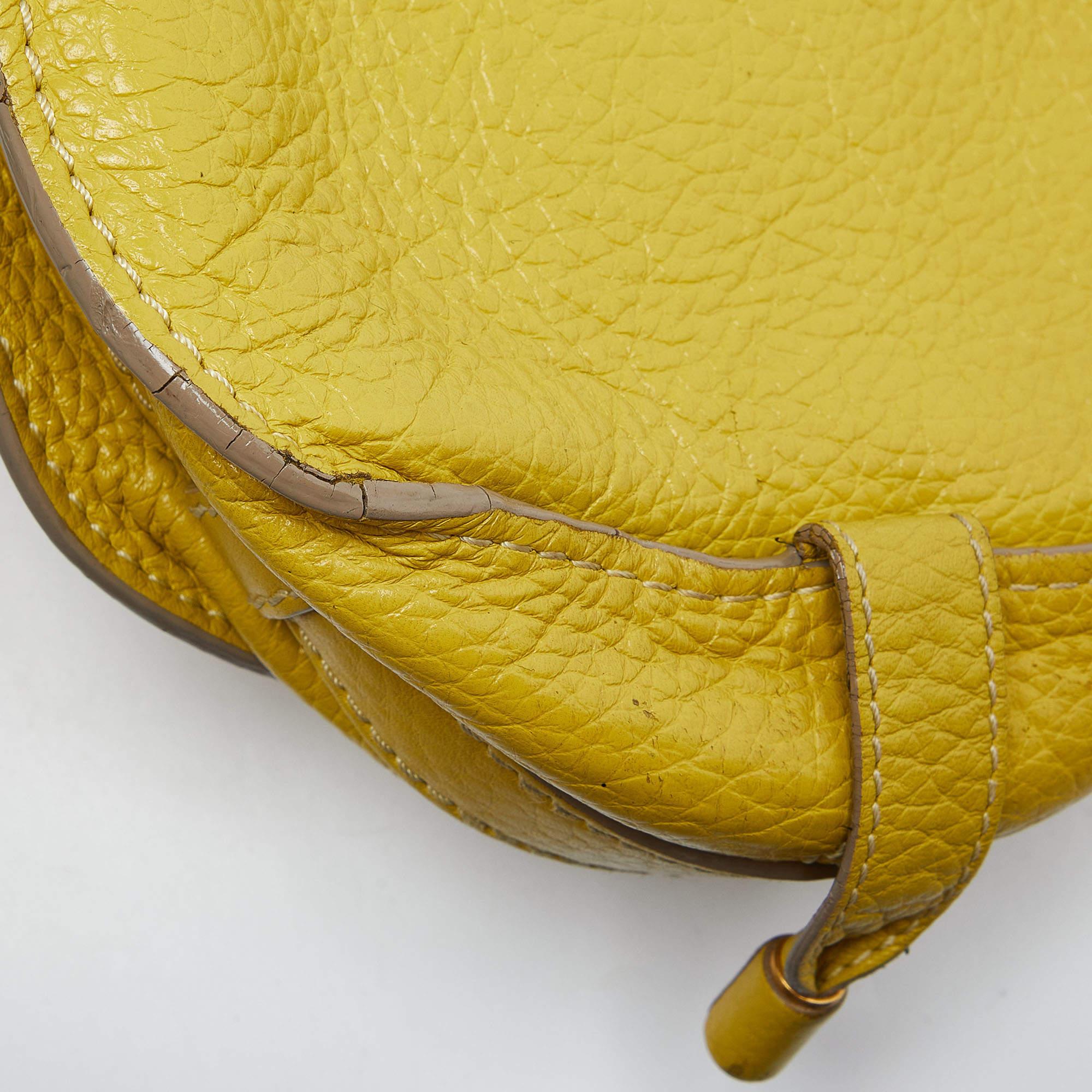 Chloe Yellow Leather Small Marcie Crossbody Bag For Sale 11