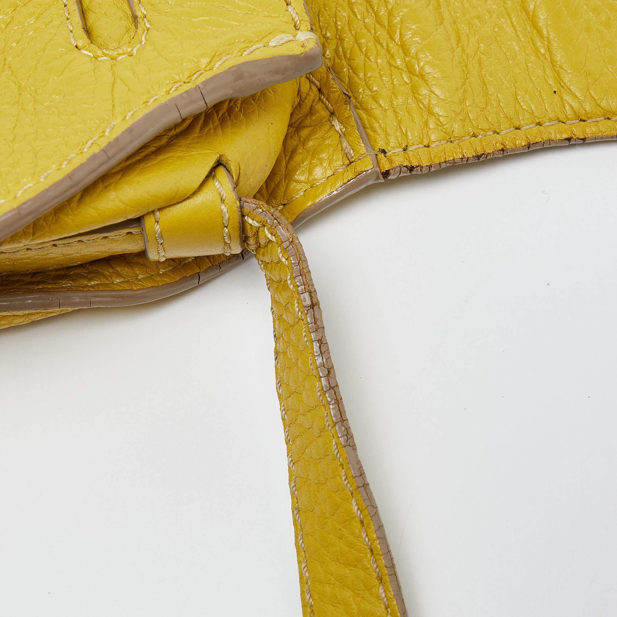 Chloe Yellow Leather Small Marcie Crossbody Bag For Sale 12