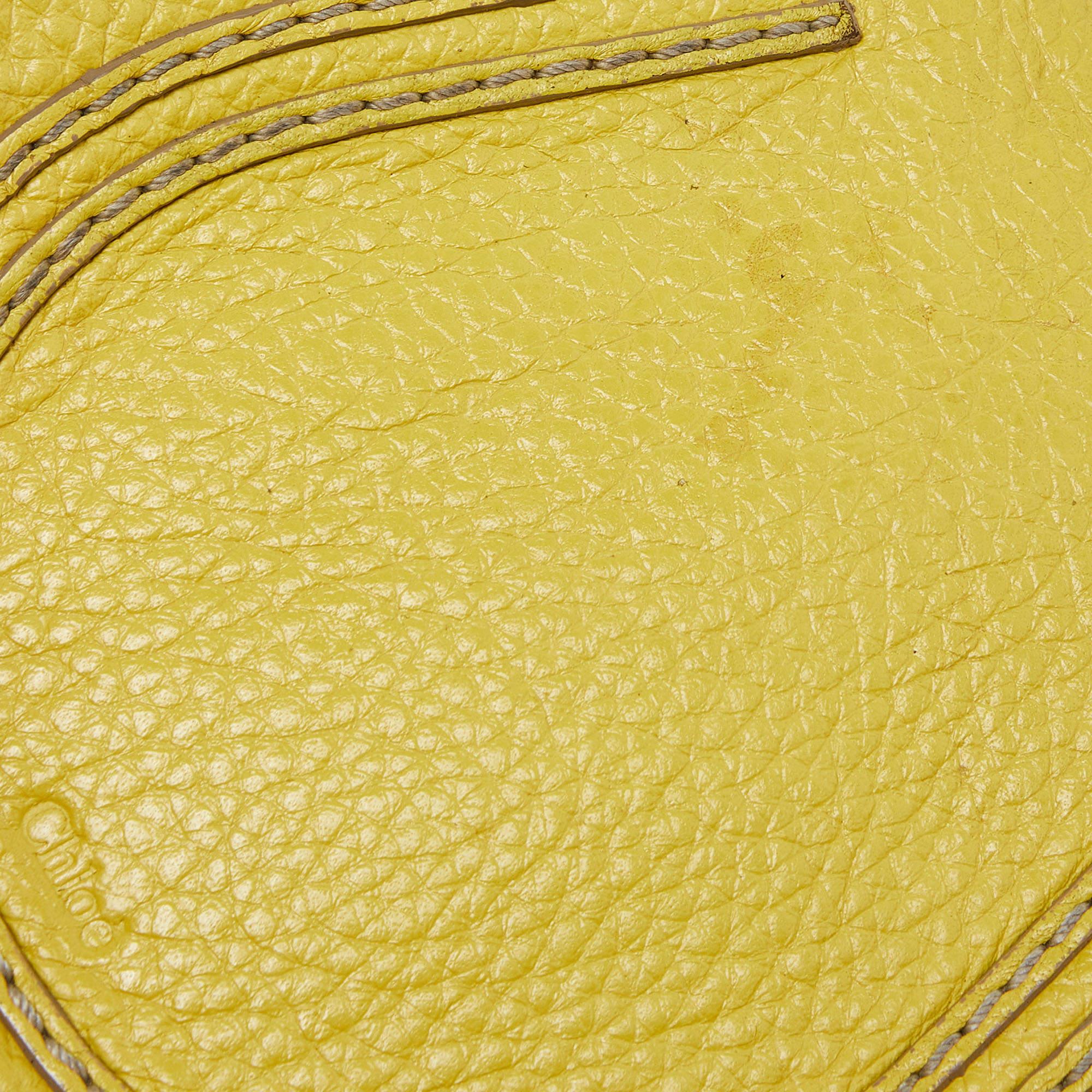 Chloe Yellow Leather Small Marcie Crossbody Bag For Sale 13