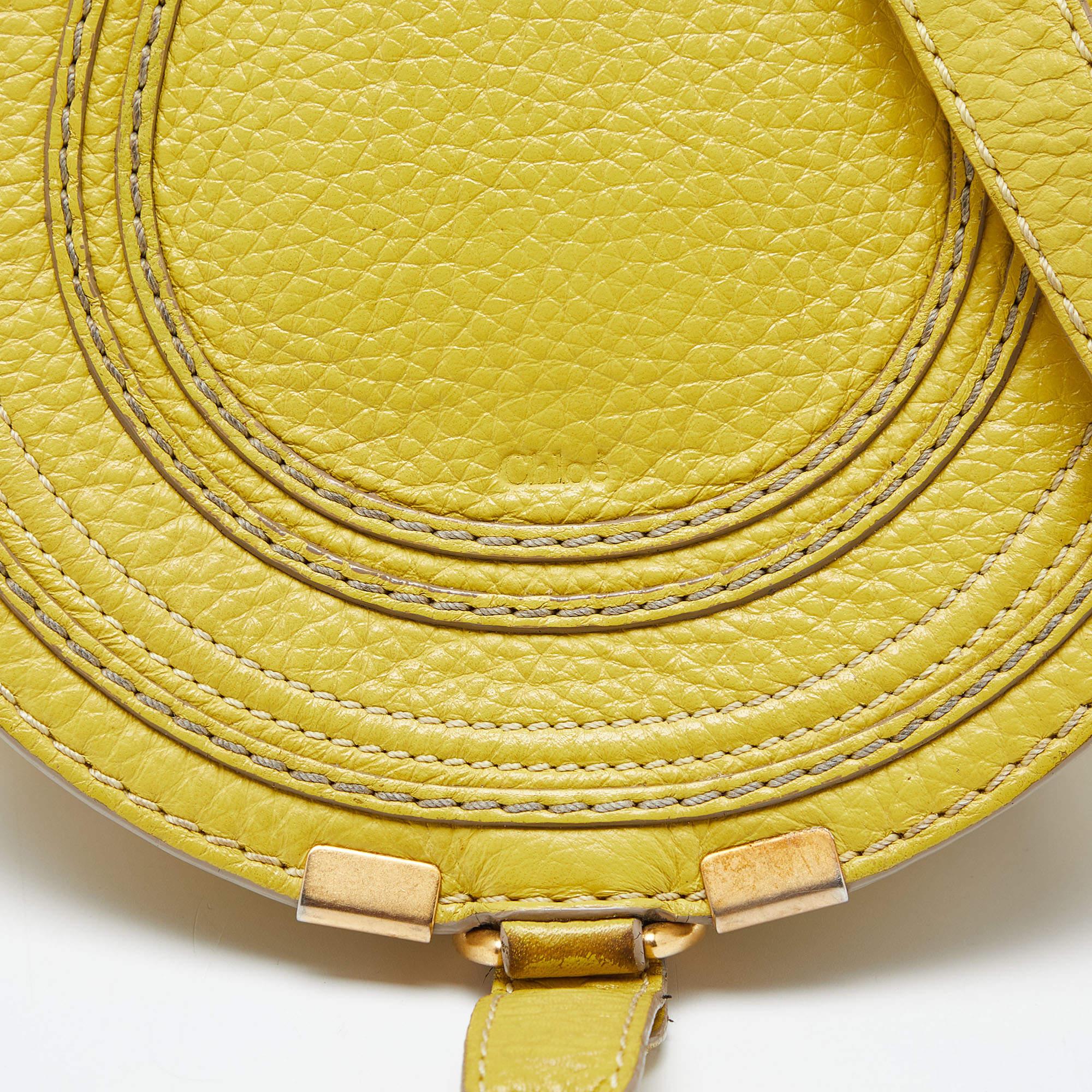 Women's Chloe Yellow Leather Small Marcie Crossbody Bag For Sale