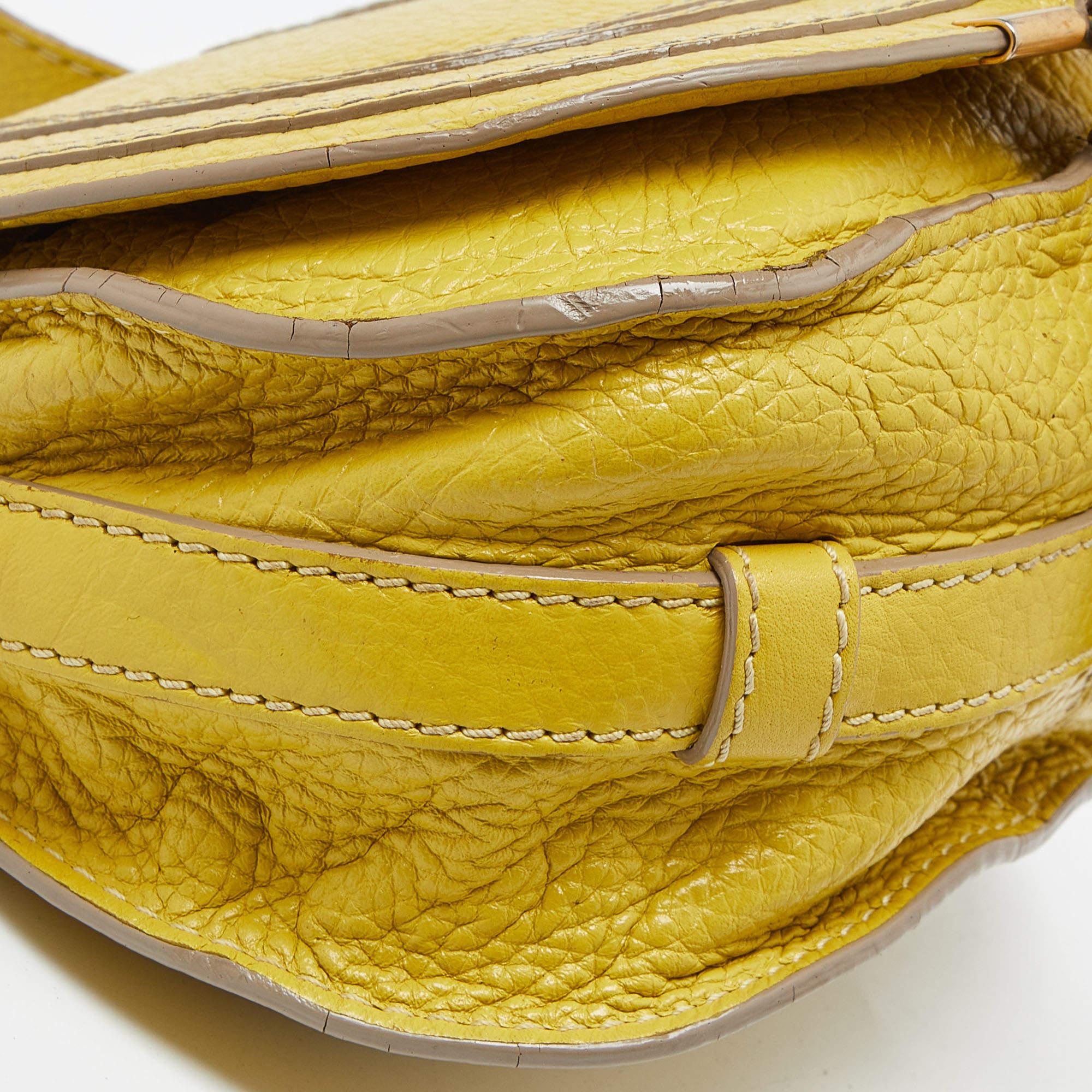 Chloe Yellow Leather Small Marcie Crossbody Bag For Sale 1