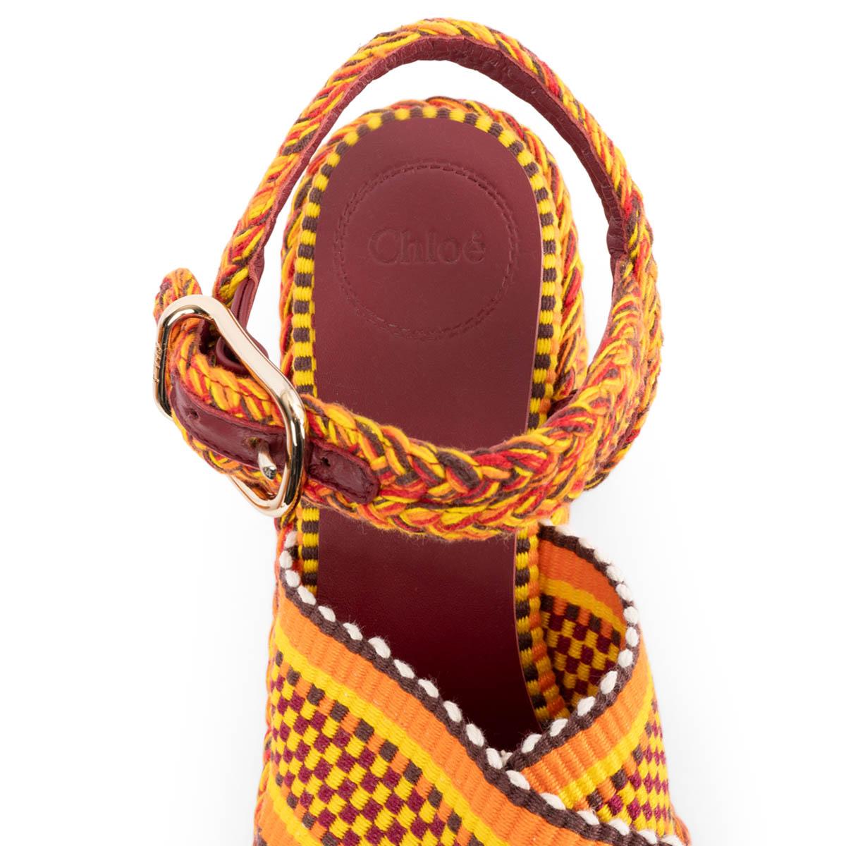 Chaussures compensées MERIL 110 CHLOE en coton jaune orange rouge, taille 37 en vente 2
