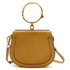 Chloe Yellow Smooth & Suede Calfskin Small Nile Bracelet Bag