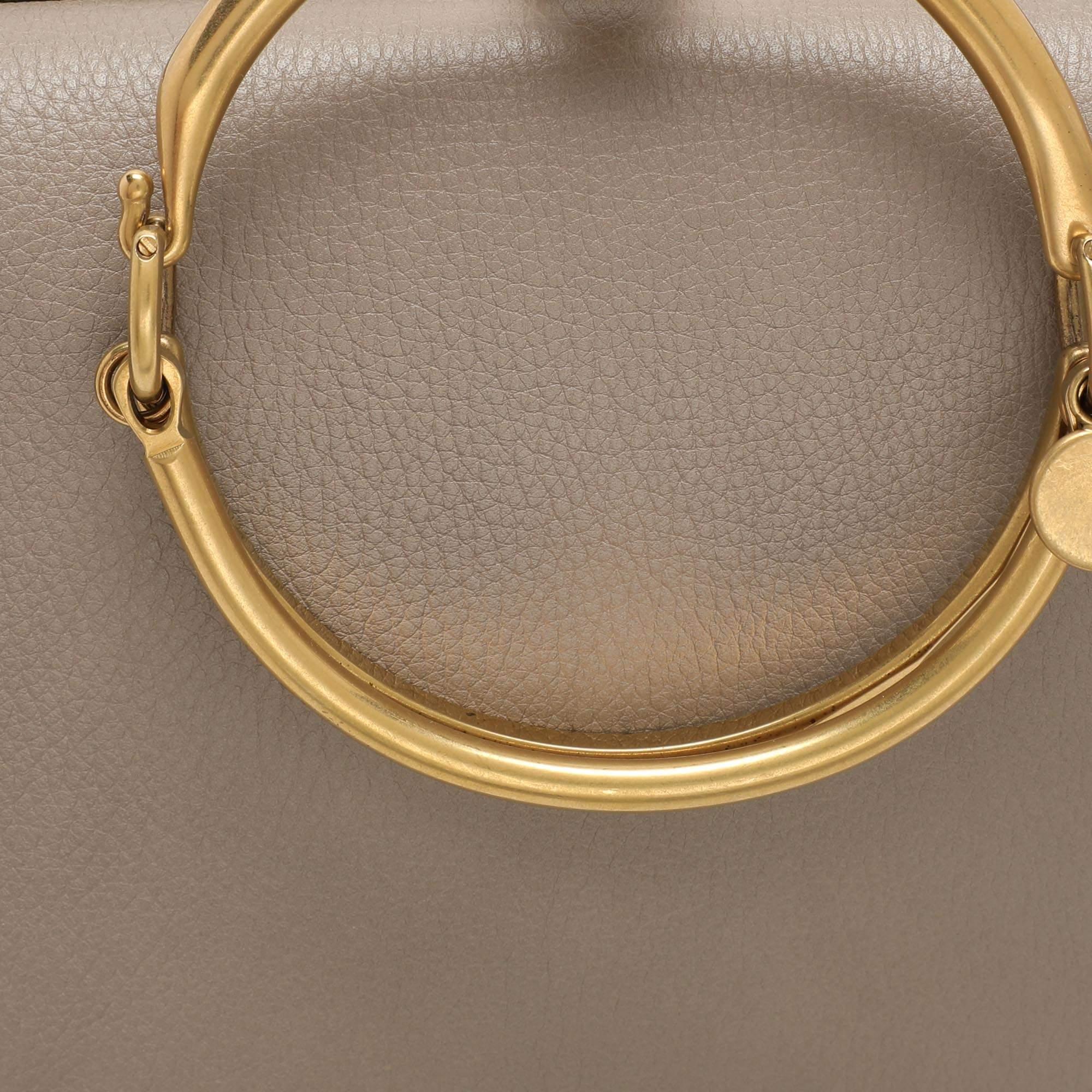 Chloé Grey Leather and Suede Small Nile Bracelet Shoulder Bag 1
