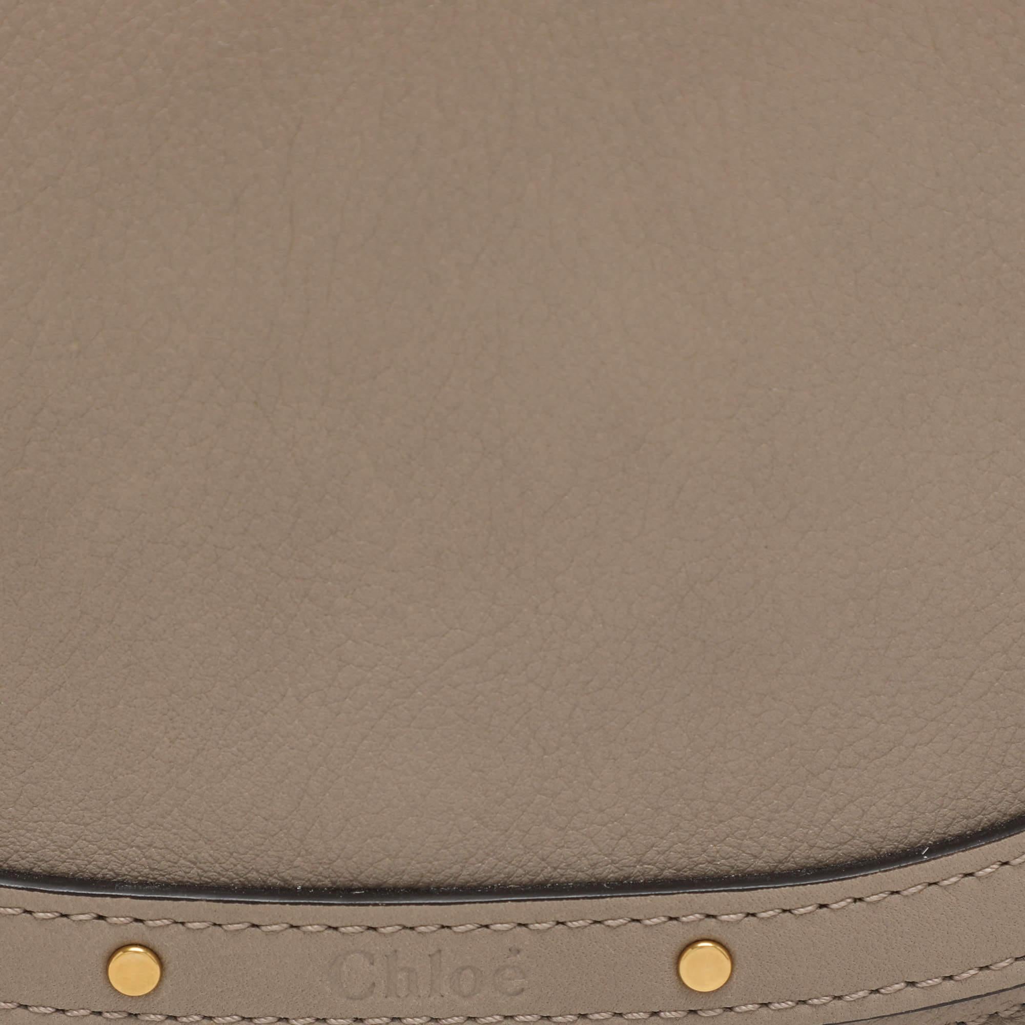 Chloé Grey Leather and Suede Small Nile Bracelet Shoulder Bag 3