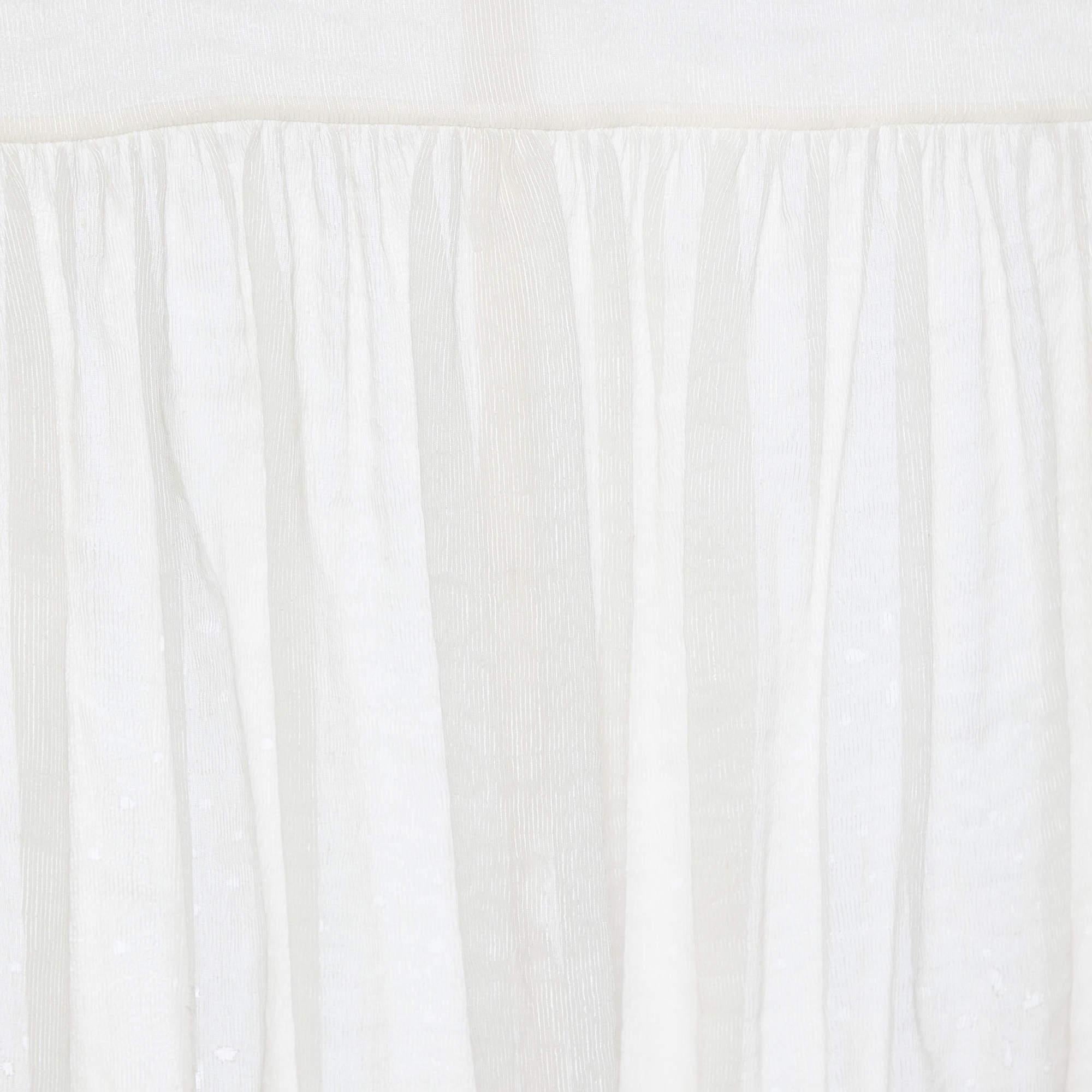 Gris Chloé - Top en soie et lin Off-White L en vente