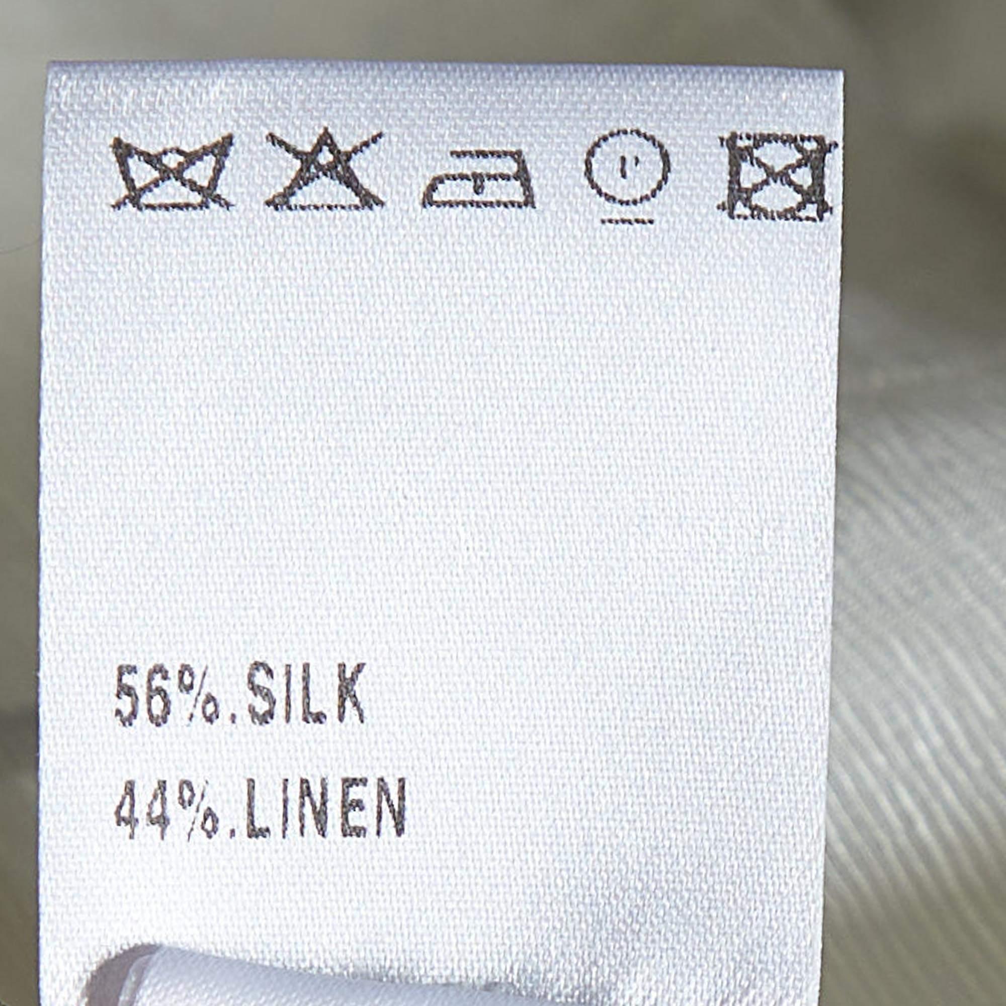 Chloé - Top en soie et lin Off-White L Pour femmes en vente