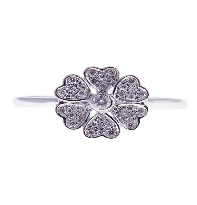 For Sale:  Chloris Almost Flower-6 White-Pave Ring 3