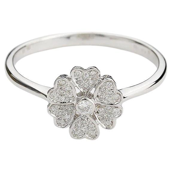 For Sale:  Chloris Almost Flower-6 White-Pave Ring
