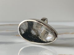 Chlorite quartz silver ring