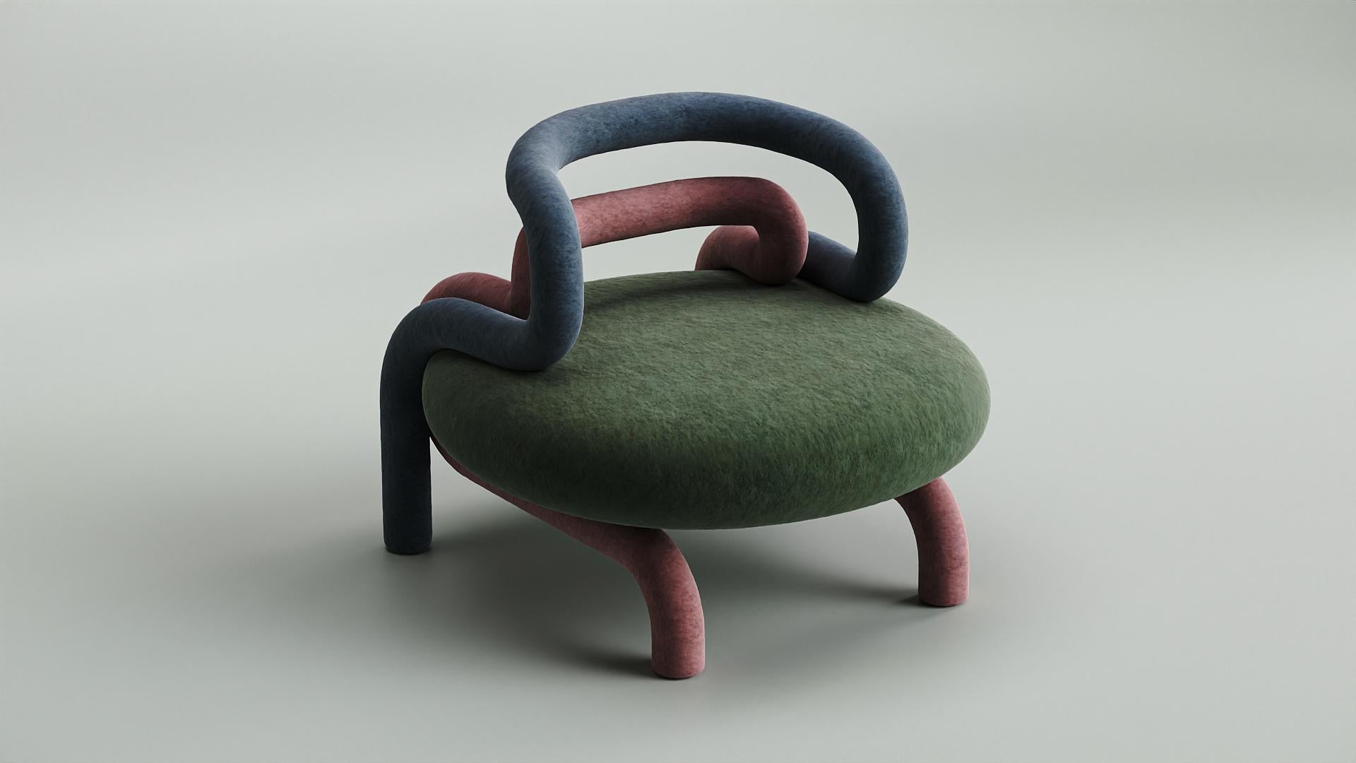 Chloroplast Contemporary Armchair by Taras Zheltyshev 
Dimensions: 69 x 78 x 78 cm
69 x 78 x 78 cm

The Chloroplast chair is an interior item that recreates one of the most important plant cells in a playful form. Chloroplast performs the function