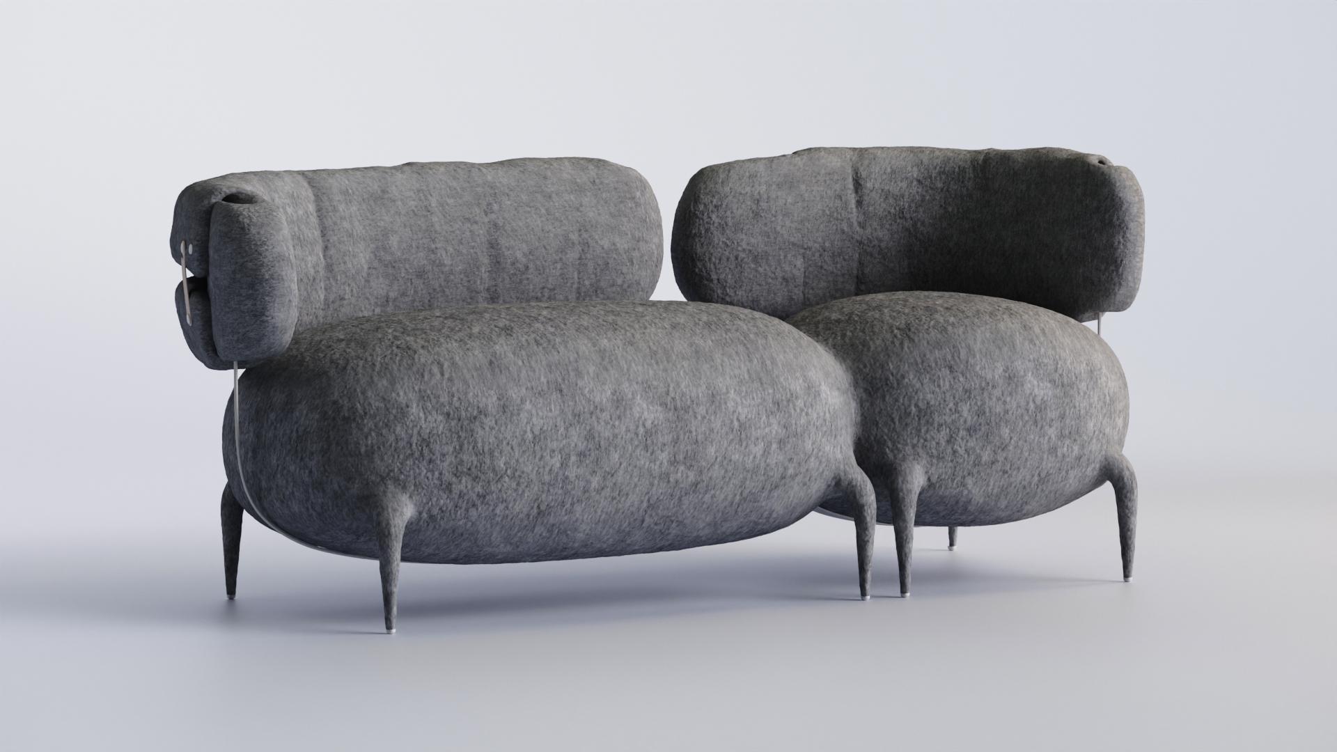 Organic Modern Lympho Contemporary Sofa by Taras Zheltyshev