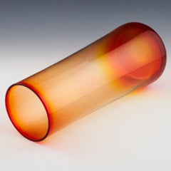 Chlum Tapering Cylindrical Garnet Vase Designed by Jan Gabrhel, 1970s