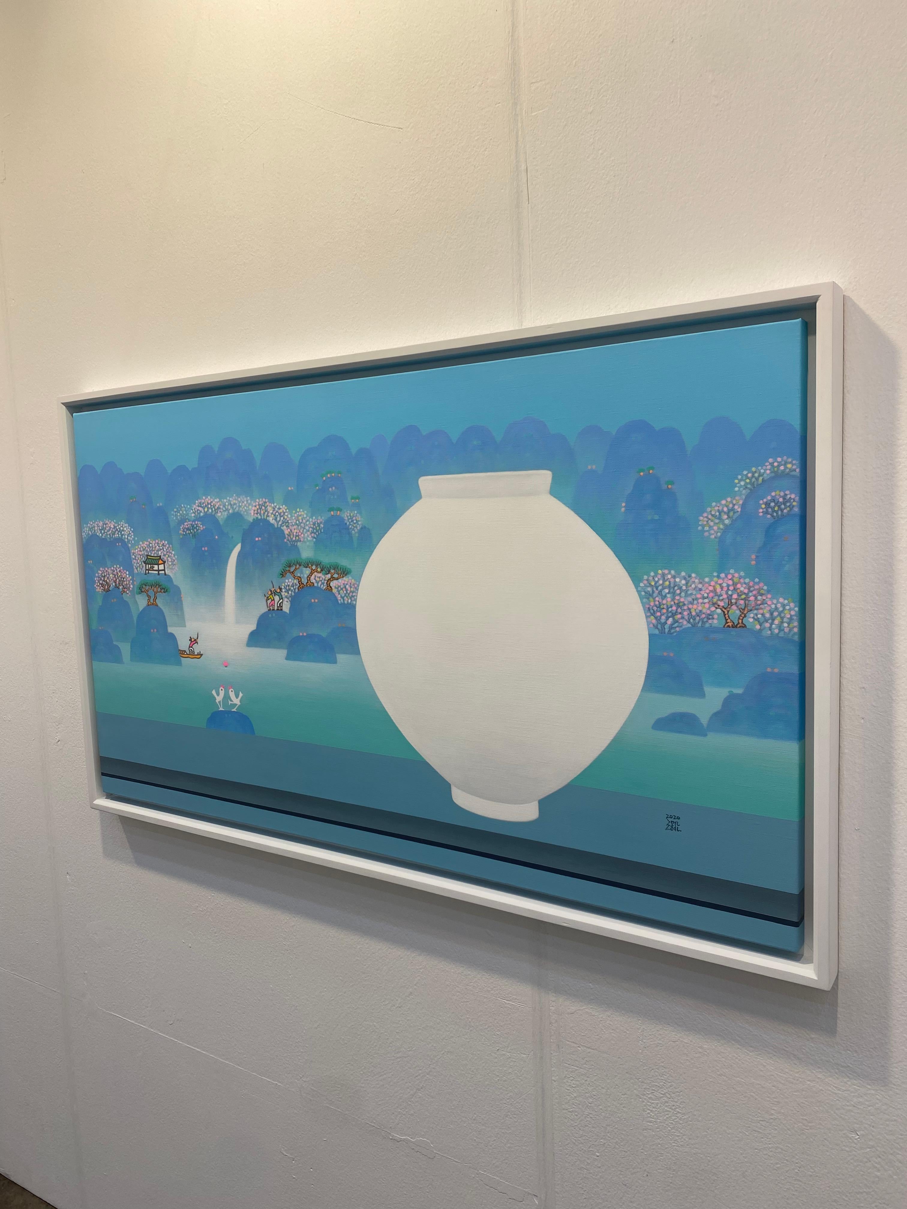 Arte contemporanea coreana di Cho Mun-Hyun - Paesaggio con vaso di luna in vendita 11