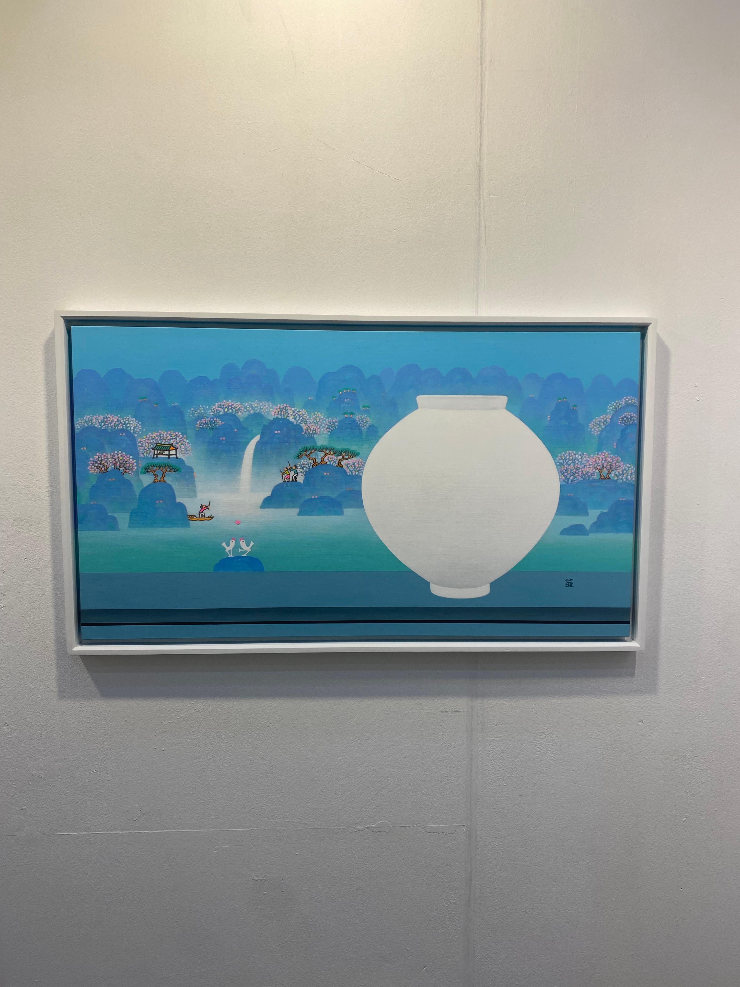 Arte contemporanea coreana di Cho Mun-Hyun - Paesaggio con vaso di luna in vendita 1