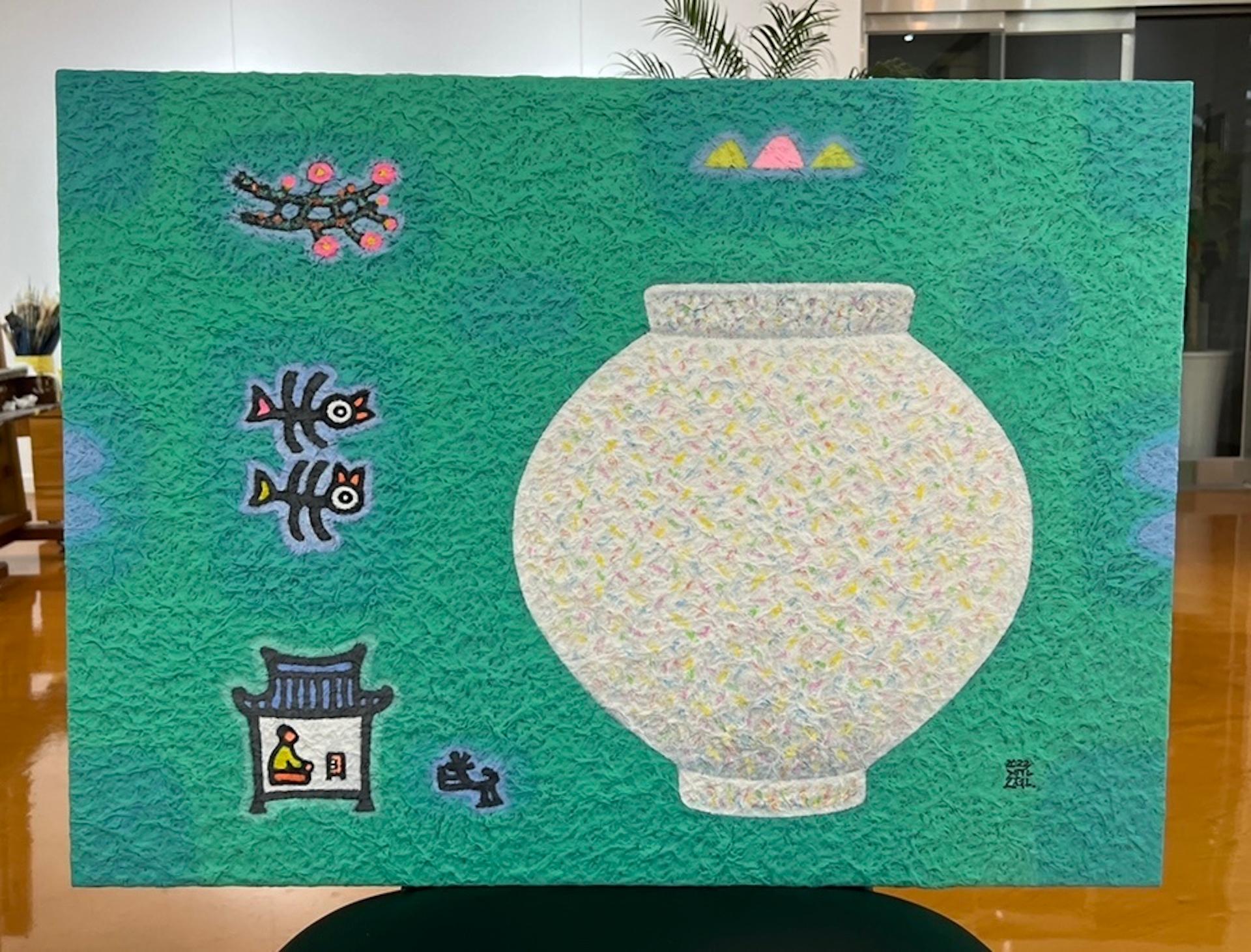 Art contemporain coréen de Cho Mun-Hyun - Paysage avec jarre de lune  en vente 9