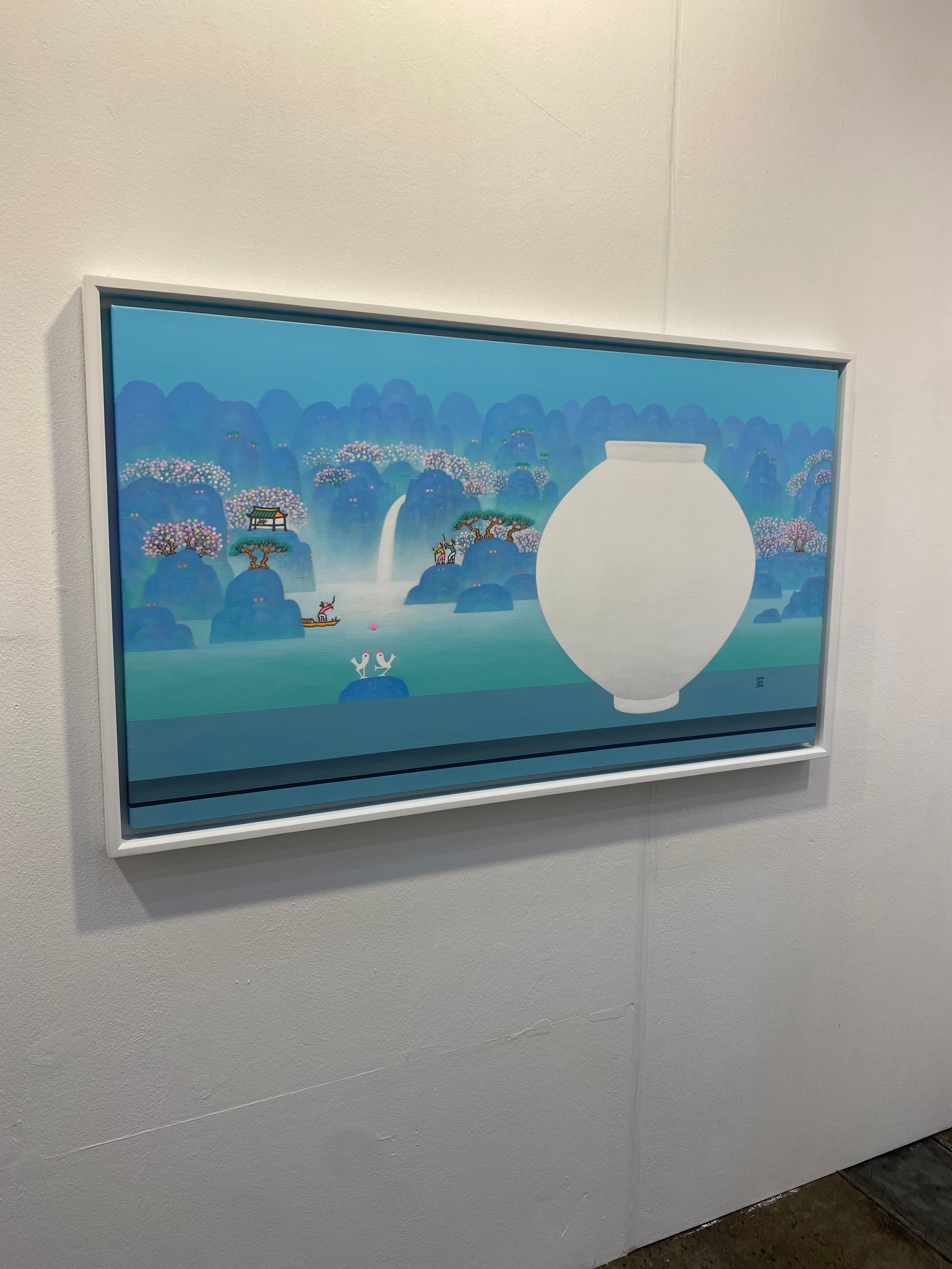 Arte contemporanea coreana di Cho Mun-Hyun - Paesaggio con vaso di luna in vendita 2