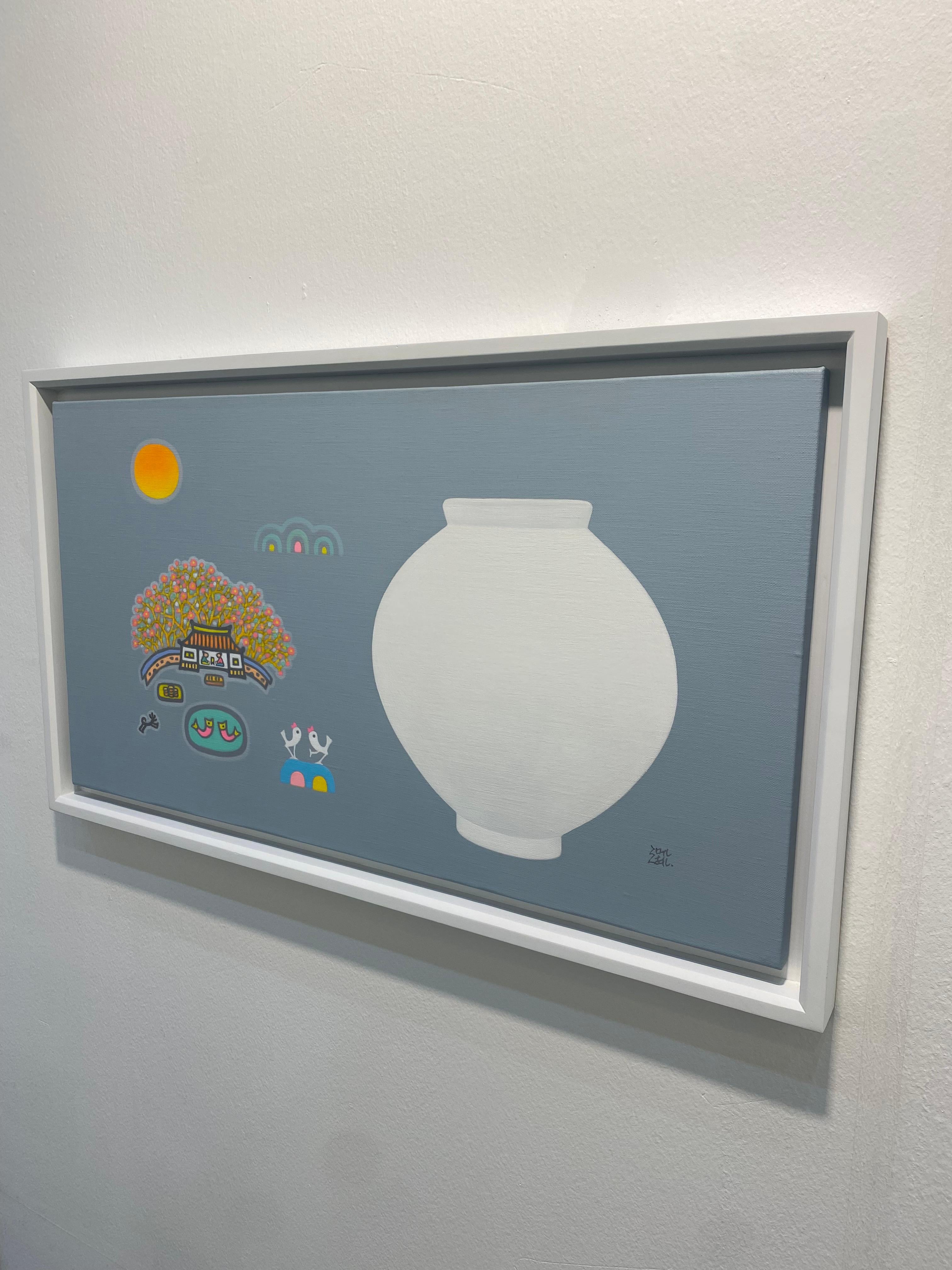 Art contemporain coréen de Cho Mun-Hyun - Paysage avec jarre de lune  en vente 3