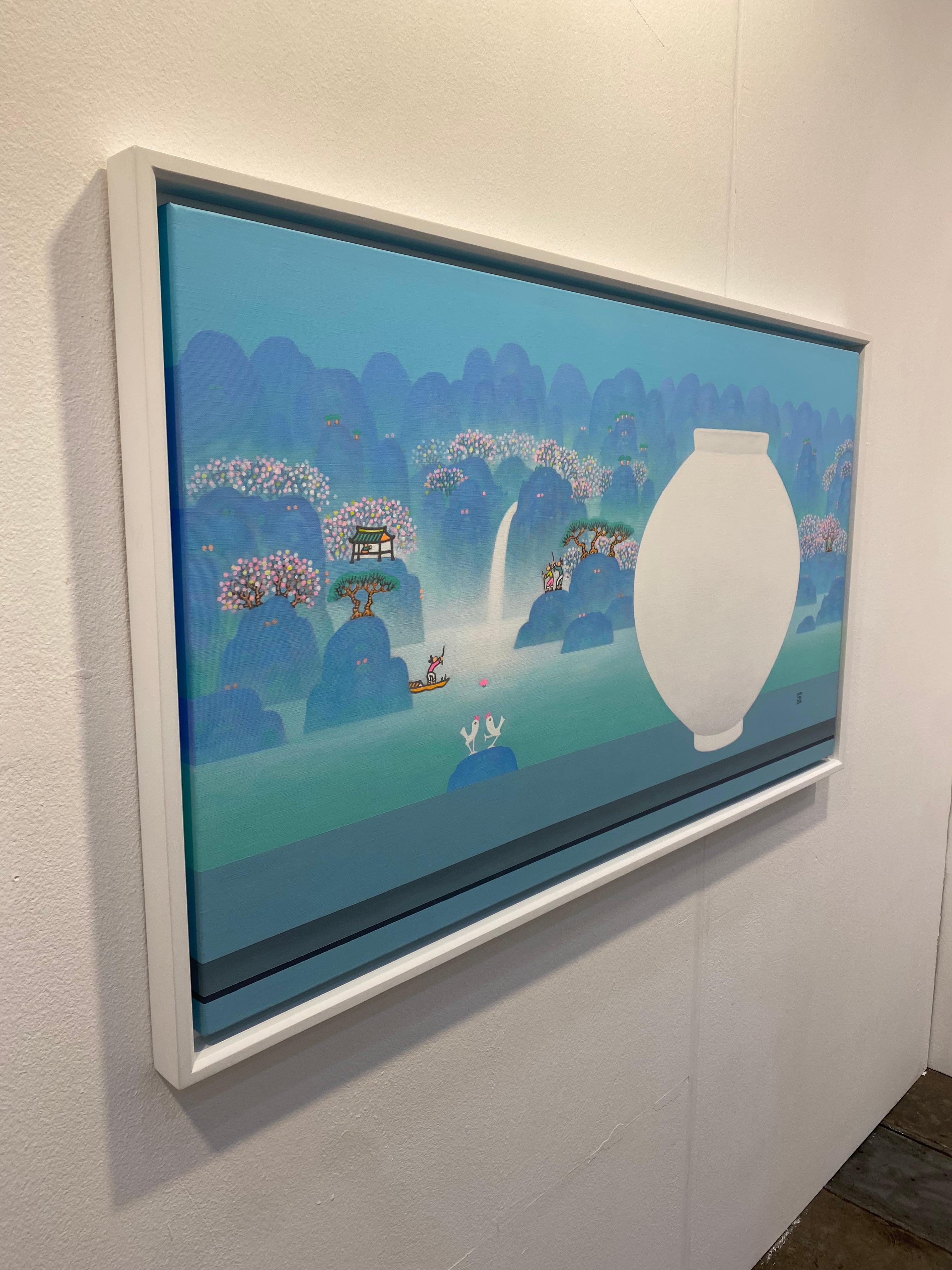 Arte contemporanea coreana di Cho Mun-Hyun - Paesaggio con vaso di luna in vendita 5