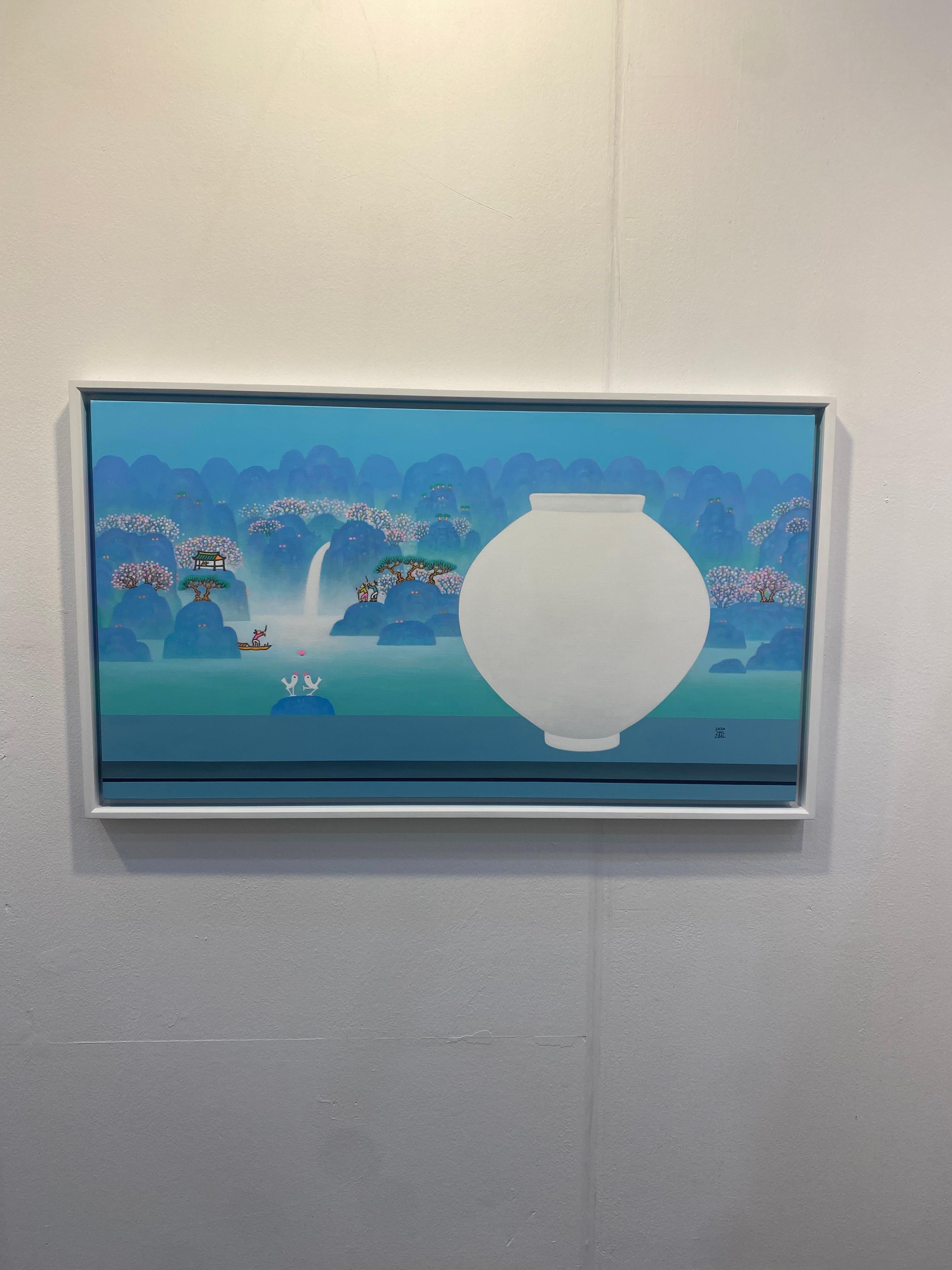Arte contemporanea coreana di Cho Mun-Hyun - Paesaggio con vaso di luna in vendita 6